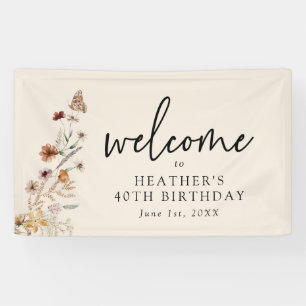 Elegante pancarta de cumpleaños