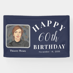 Elegante pancarta de cumpleaños número 60 con foto