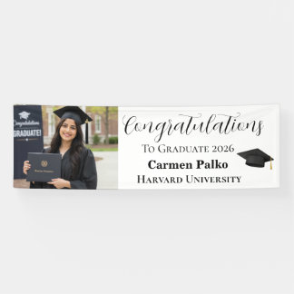 Elegante pancarta de foto de graduación | Clase de