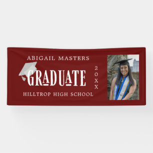 elegante pancarta de foto de graduado congratulado