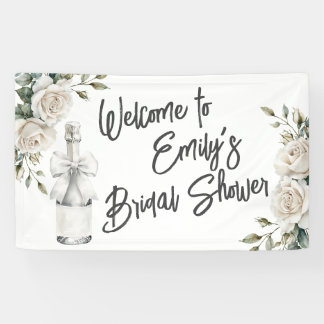 Elegante pancarta floral blanca para brunch y burb