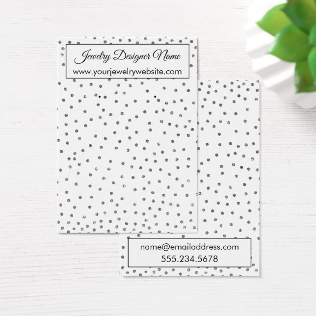 Elegante pantalla de soporte de confeti plateado (Escritorio)