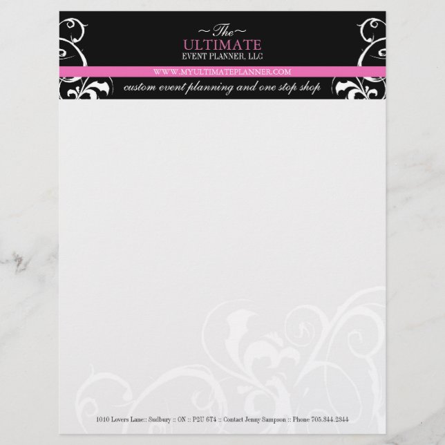 Elegante + Papel con membrete intrépido del (Anverso)