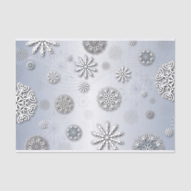 Elegante Papel Cortado De Invierno Copos De Nieve  (Anverso)