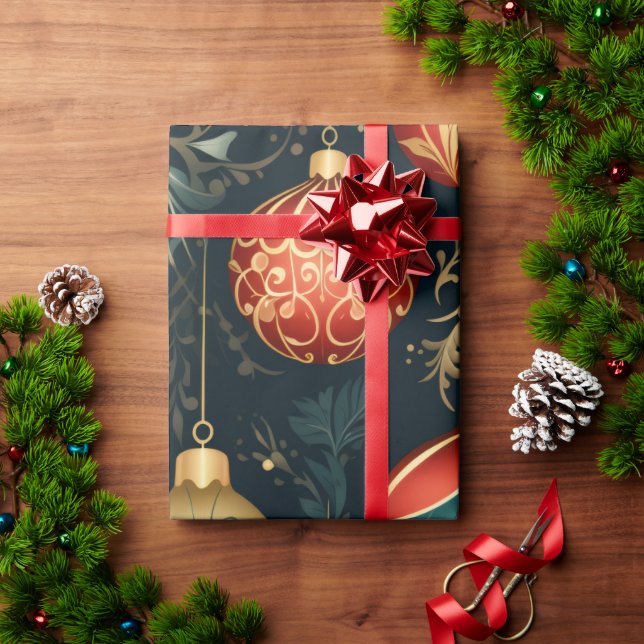 Elegante papel de ajuste de adornos navideños (Regalo de vacaciones)