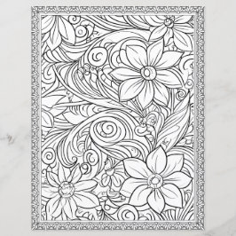 Elegante Papel de cuaderno de páginas de color flo