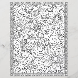 Elegante Papel de cuaderno de páginas de color flo