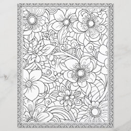 Elegante Papel de cuaderno de páginas de color flo