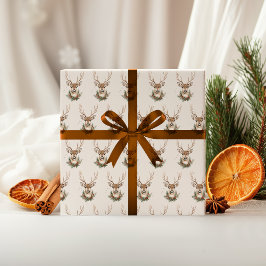 Elegante papel de envolver de renos de Noël ruso