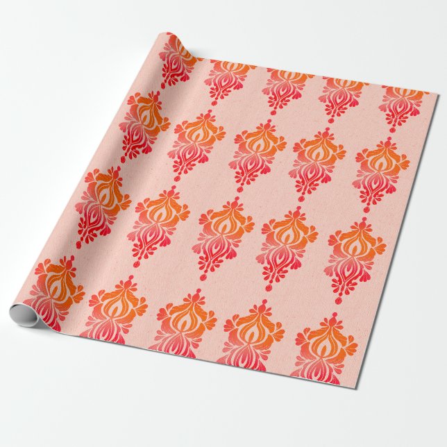 Elegante papel de envolvimiento barroco floral de  (Desenrollado)