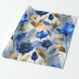 Elegante Papel de envolvimiento floral azul