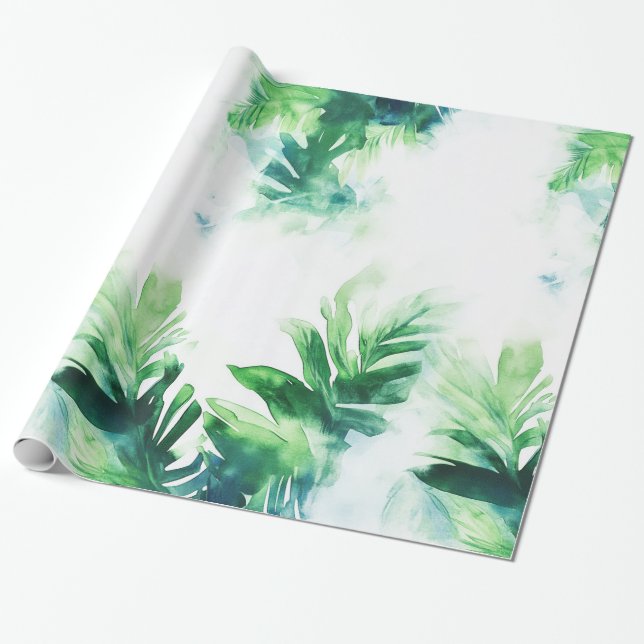Elegante Papel de envolvimiento verde tropical Lea (Desenrollado)