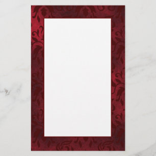 Elegante papel de escritura de Damasco rojo