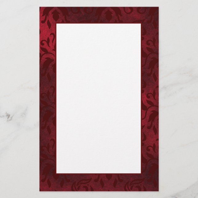 Elegante papel de escritura de Damasco rojo (Anverso)