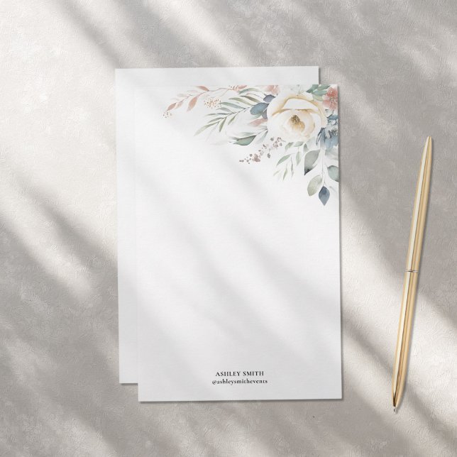 Elegante Papel de estacionamiento de monograma flo (Subido por el creador)