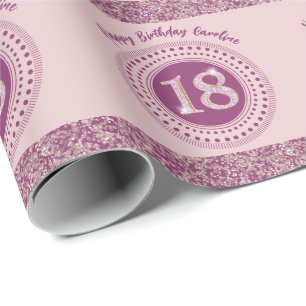 Elegante papel de regalo con brillo y rayas en ros