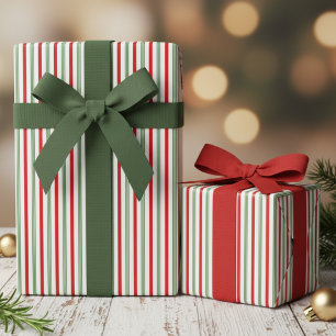 Elegante papel de regalo con franja de caramelo ro