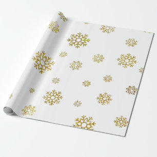 Elegante papel de regalo de Navidad blanco y dorad