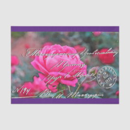 Elegante Papel De Tejido De Postales Florales Vint