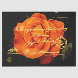 Elegante Papel De Tejido De Postales Florales Vint
