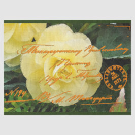 Elegante Papel De Tejido De Postales Florales Vint