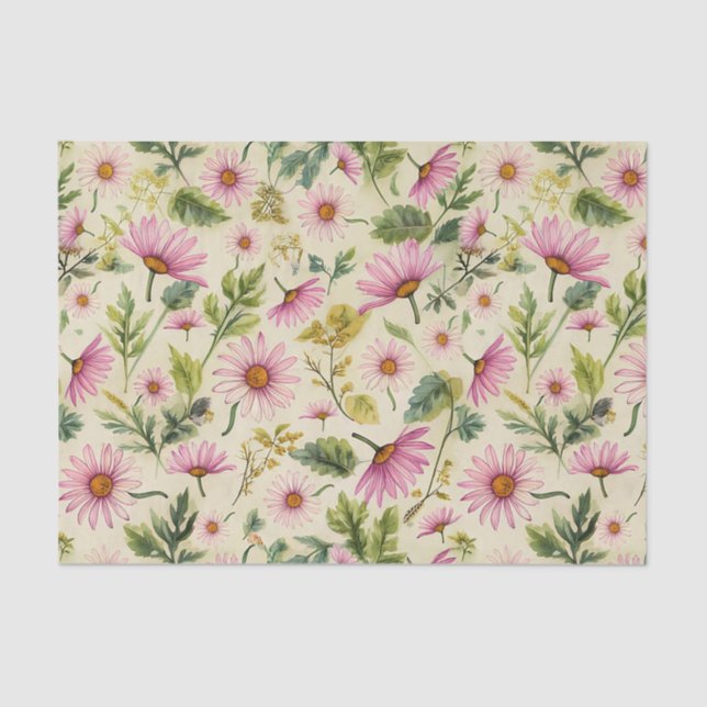 Elegante Papel de tejido floral de primavera (Anverso)