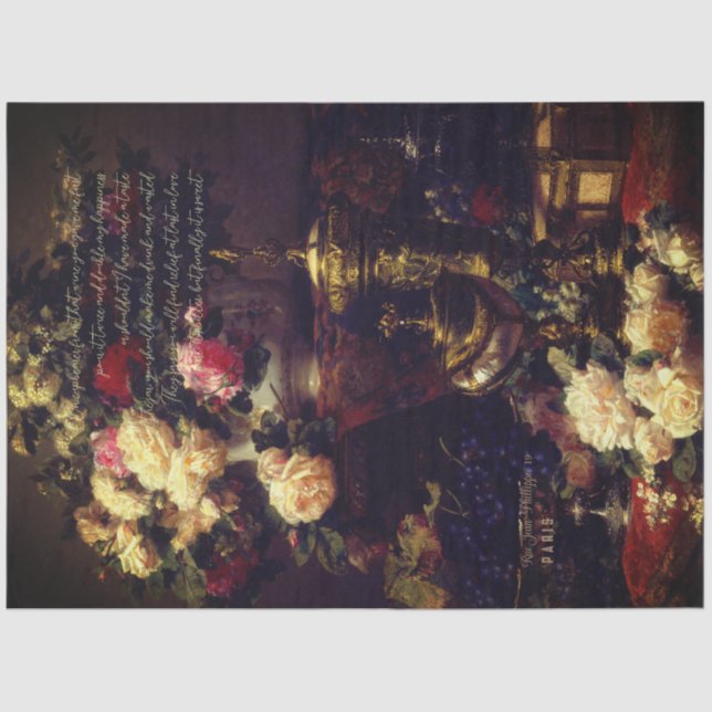 Elegante Papel de tono anticuado de decoración flo (Anverso)