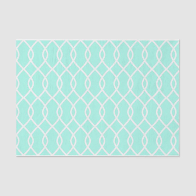 Elegante Papel de tono de trama de onda Verde azul (Anverso)