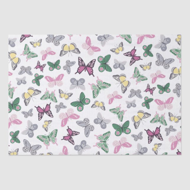 Elegante Papel de tono del patrón de mariposa (Anverso)