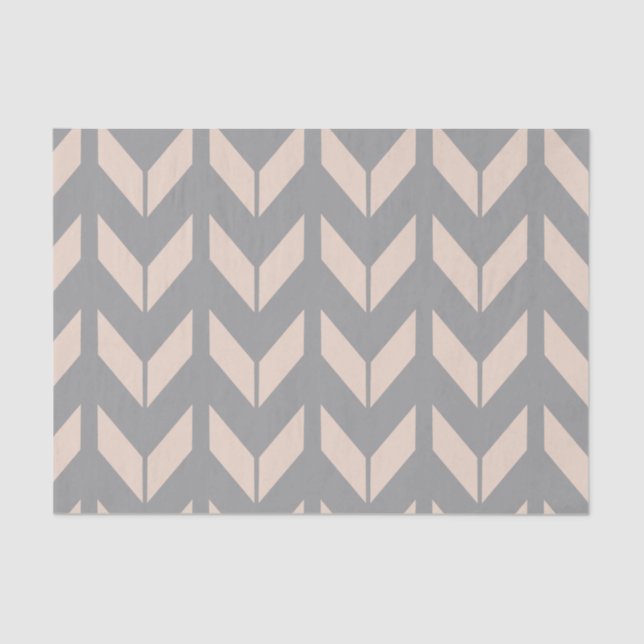 Elegante Papel de tono rosa y gris de Chevron (Anverso)