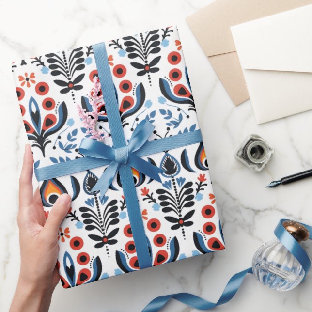 Elegante Papel Escándalo Floral Folclórico (Regalar)