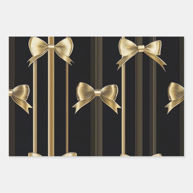 Elegante papel negro con diseño de arco dorado (Anverso)