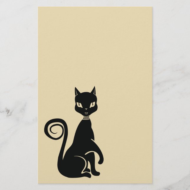 Elegante papel negro de gato Scrabook (Anverso)