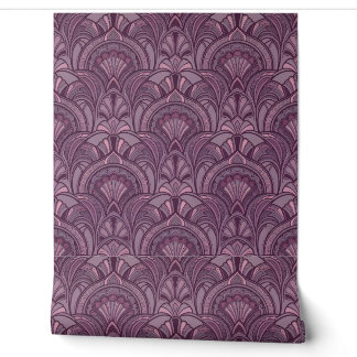 Elegante papel pintado de púrpura rosa Art Déco pa