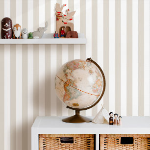 Elegante papel pintado rayado neutro gris beige bl