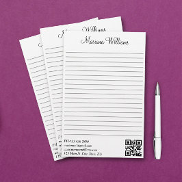 Elegante Papel Rayado de Código QR Minimalista par