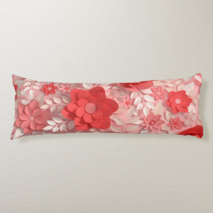 Elegante Papel rosa Pastel Flor de cuerpo almohada