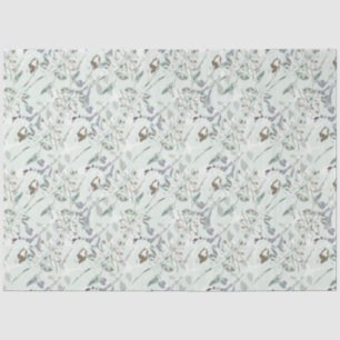 Elegante Papel Tejido Azul Floral