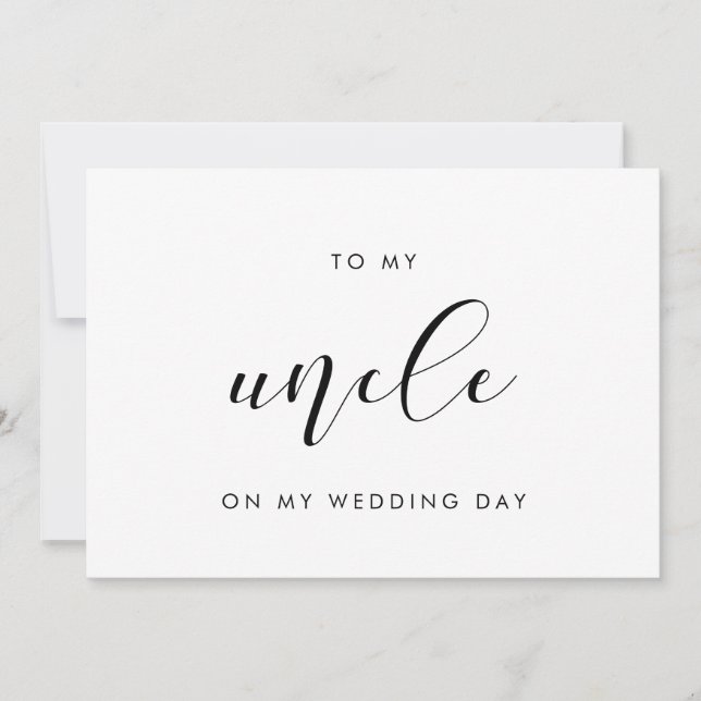 Elegante para mi tío en mi tarjeta de boda (Anverso)