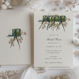 Elegante Parakeet Bridal Shower Invitación