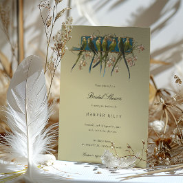 Elegante Parakeet Bridal Shower Invitación