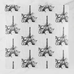 Elegante Paris Eiffel Tower Black White Flourier
