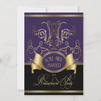 Elegante Partido de Jubilación Invitación Purple G
