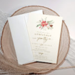 Elegante Partido de Navidades Boho Invitación a Cr<br><div class="desc">Descubra una mezcla cautivadora de elegancia y encanto con nuestra invitación al Partido de los Navidades Boho Poinsettia. Esta exquisita invitación está pensada para infundir el espíritu de la temporada con un toque de encanto artístico. Sumérjase en la cremosa opulencia acentuada por elegantes elementos dorados, creando un ambiente de refinada...</div>