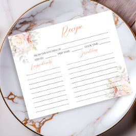 Elegante Pastel Blooms Tarjeta de Receta de Ducha 