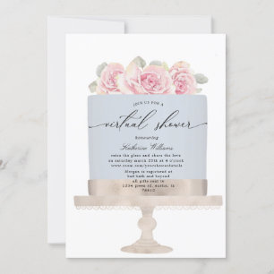 elegante pastel de flores virtual Invitación a la