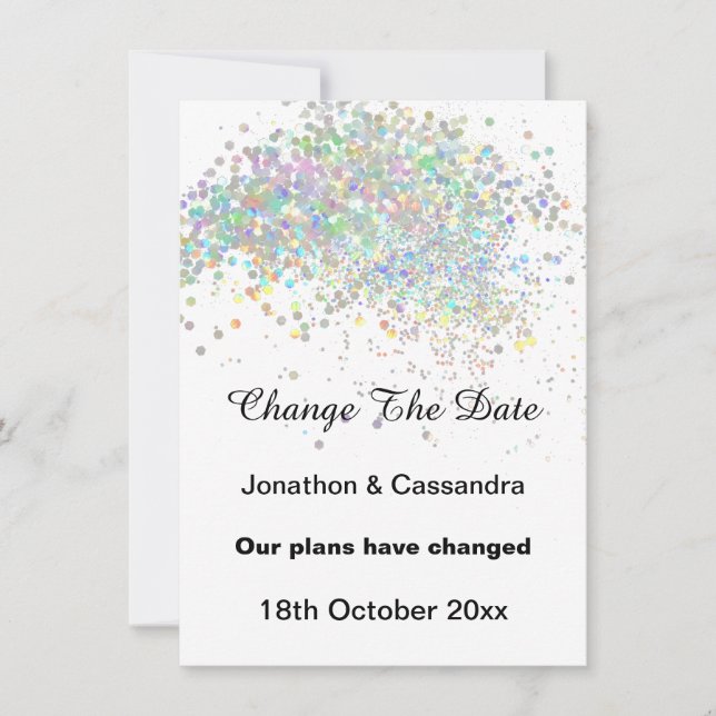 ELEGANTE PASTEL DE RAINBOW CAMBIA LA FECHA (Anverso)