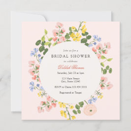 Elegante Pastel Floral Bridal Ducha Invitación