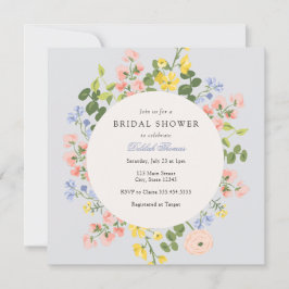 Elegante Pastel Floral Bridal Ducha Invitación