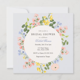 Elegante Pastel Floral Bridal Ducha Invitación